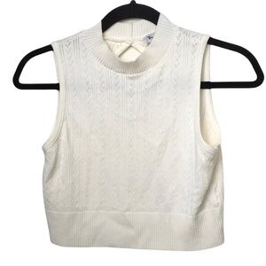 TrueHitt Ivory Mock Neck Crop Top